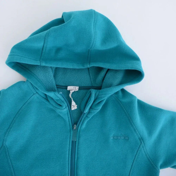 Diadora Teal Zip Up Hoodie Sweater Size Large - Picture 14 of 15